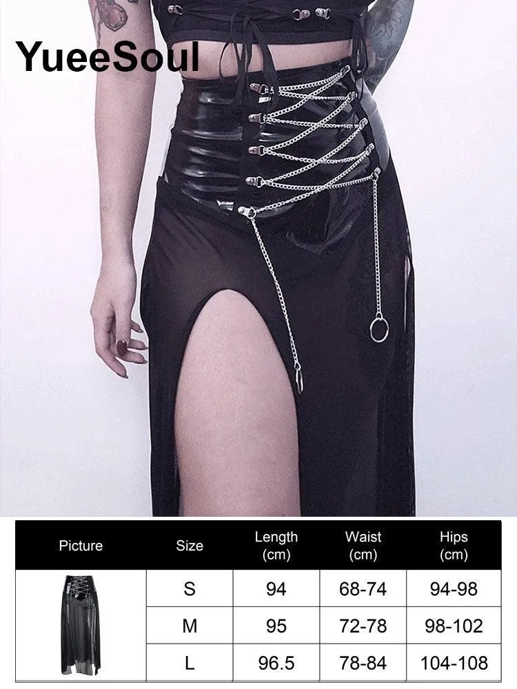 High Waist Goth Dark Mini Skirt