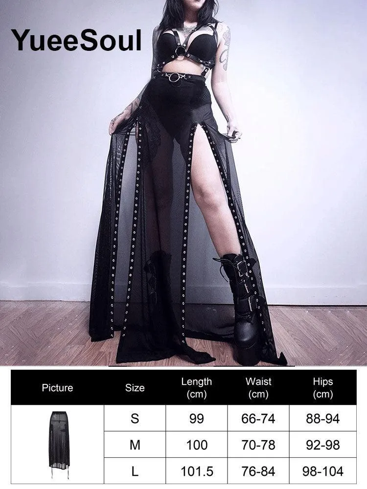 High Waist Goth Dark Mini Skirt