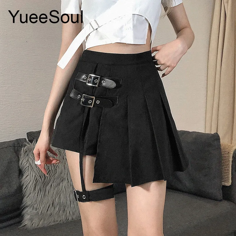 High Waist Goth Dark Mini Skirt