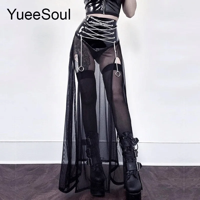 High Waist Goth Dark Mini Skirt