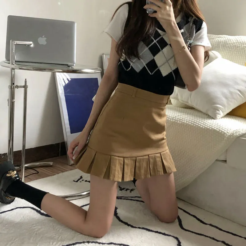 High Waist Sexy Mini Pleated Skirts