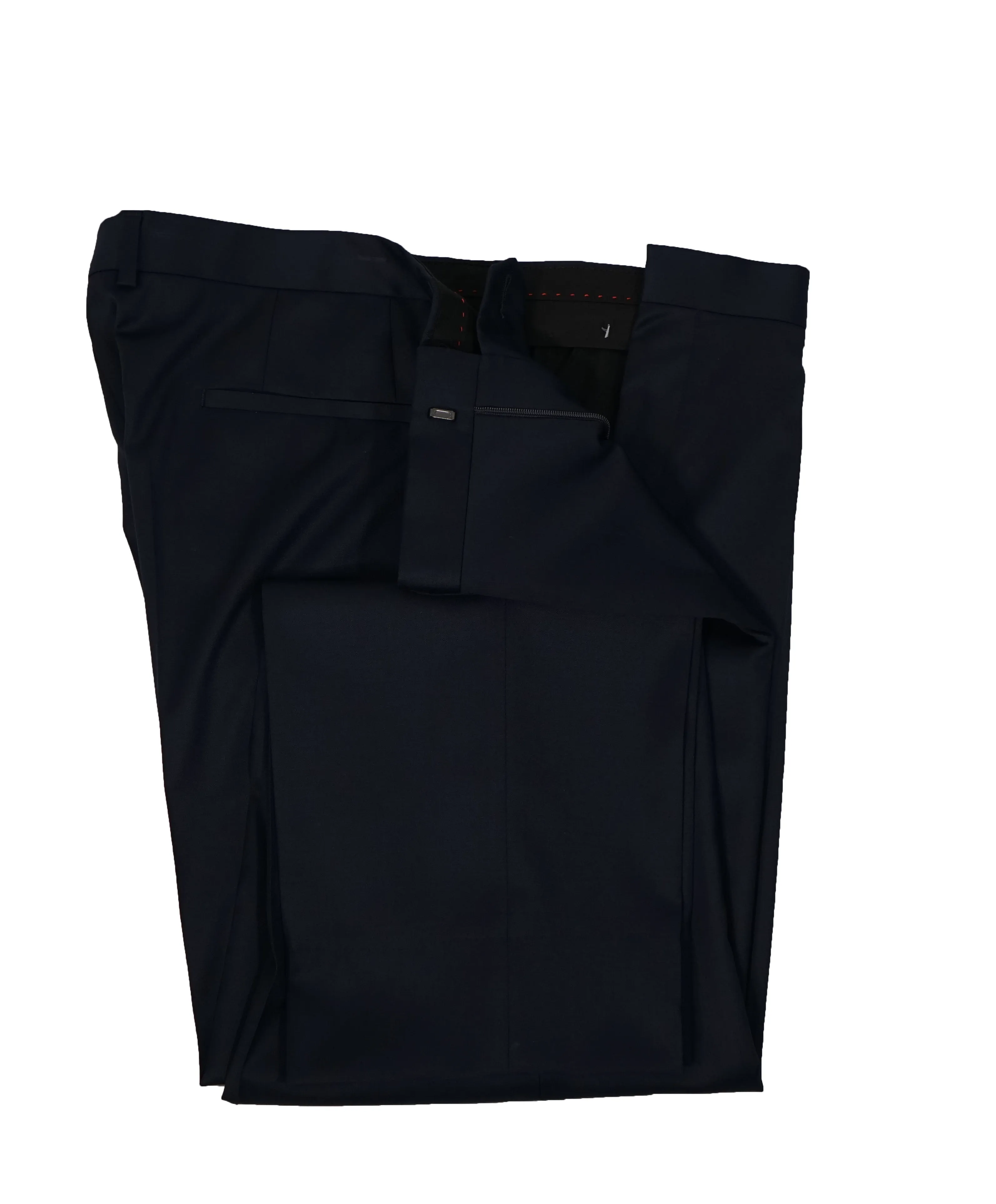 HUGO BOSS - Navy Flat Front Dress Pants - 39W