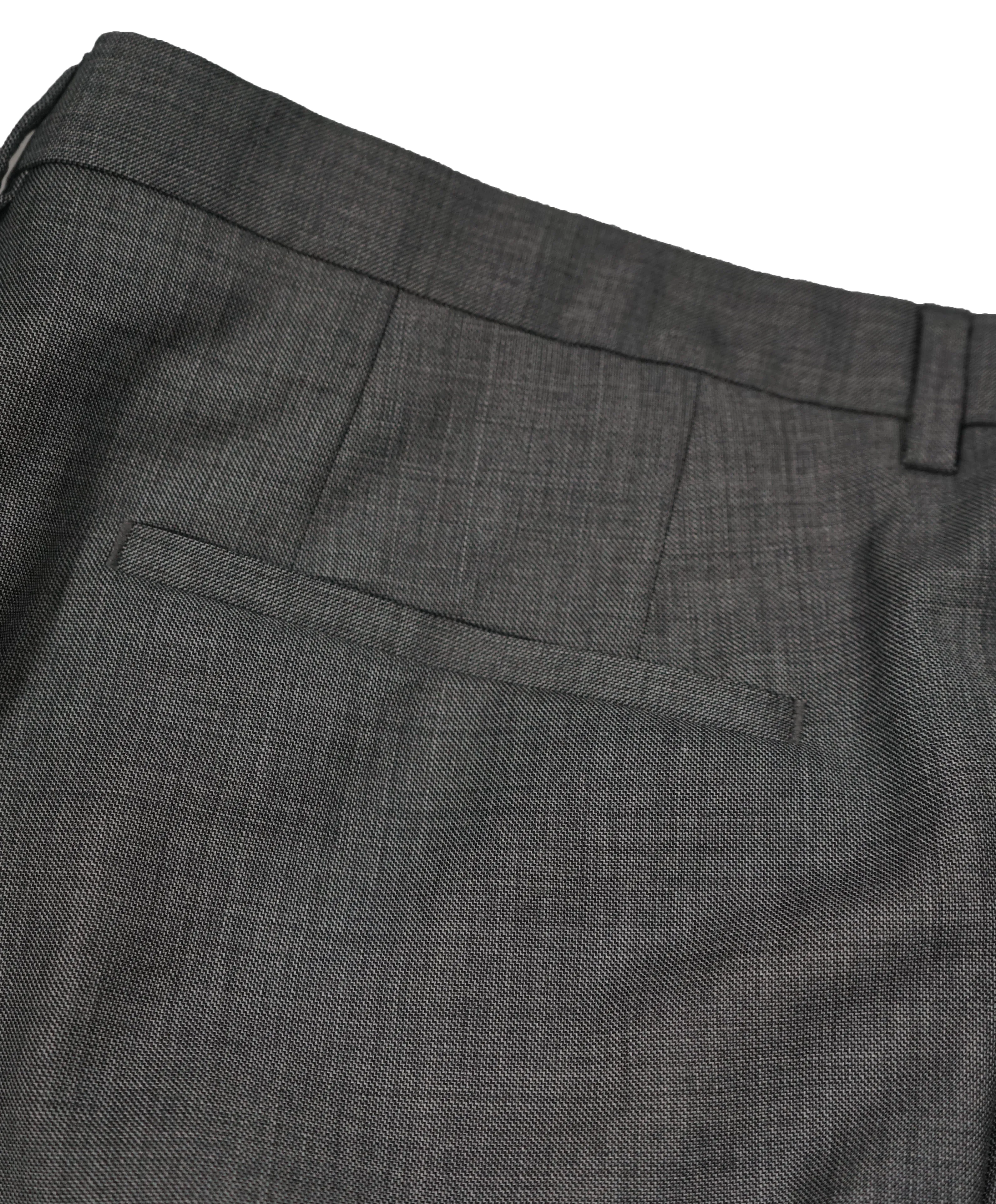 HUGO BOSS - Slim Flat Front Wool Gray Textured Fabric Dress Pants - 39W