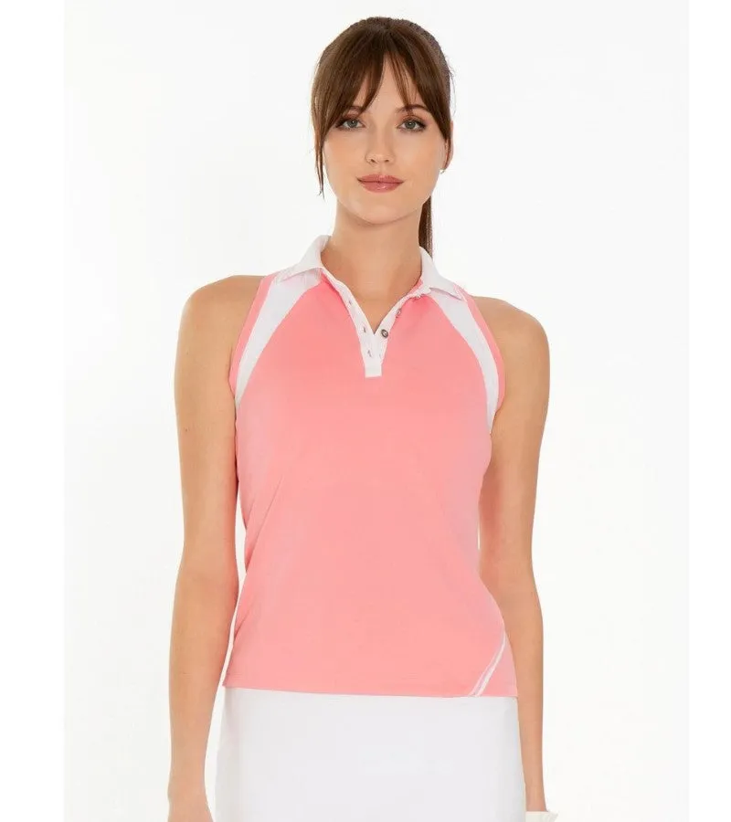Inphorm Plumeria Sleeveless Polo