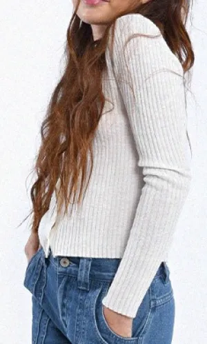 Ivory Ribbed Cardigan