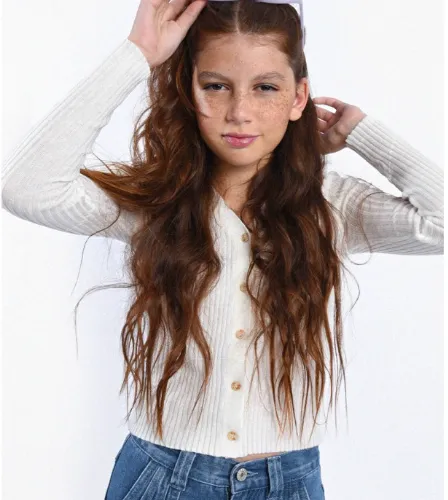 Ivory Ribbed Cardigan