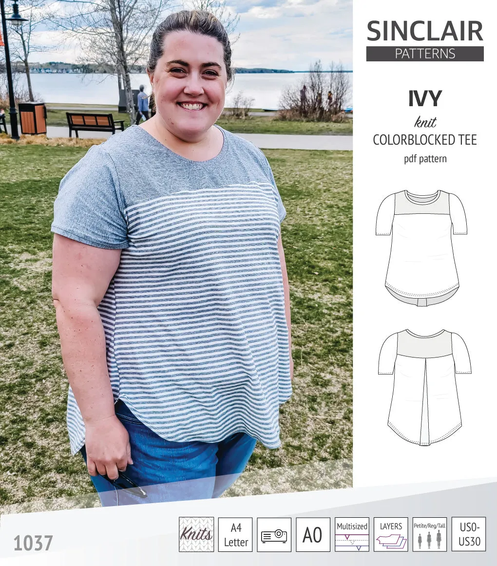 Ivy knit colorblocked tee  (PDF)