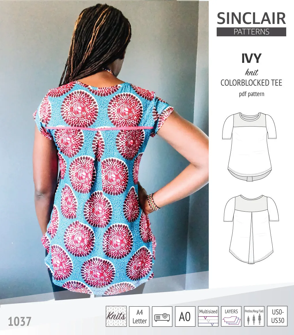 Ivy knit colorblocked tee  (PDF)