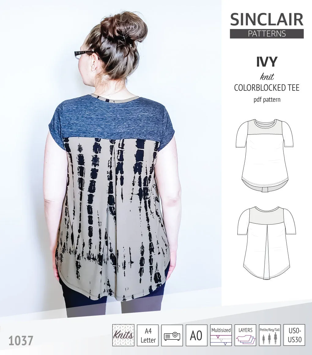 Ivy knit colorblocked tee  (PDF)