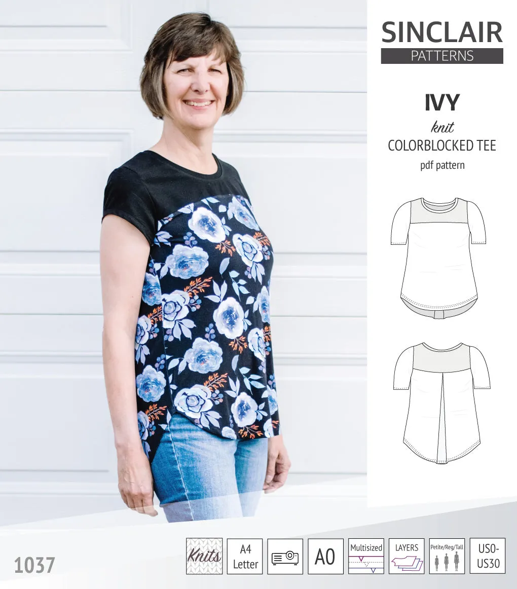 Ivy knit colorblocked tee  (PDF)