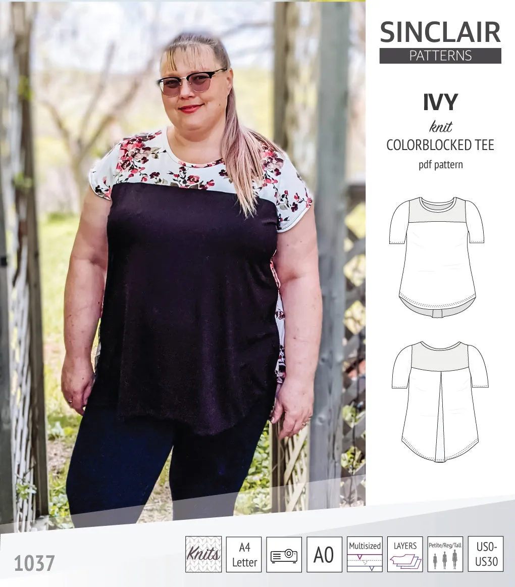 Ivy knit colorblocked tee  (PDF)
