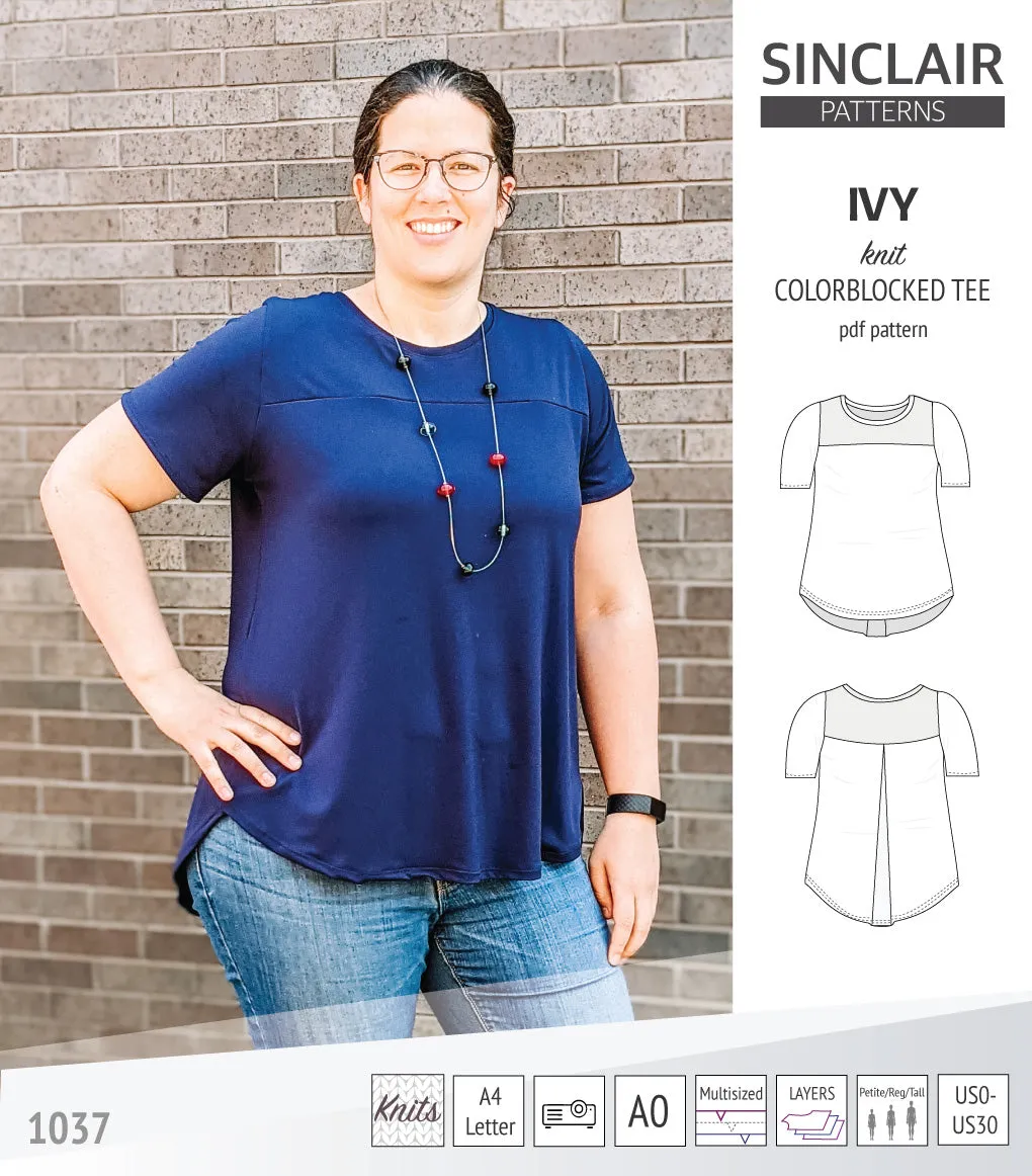 Ivy knit colorblocked tee  (PDF)