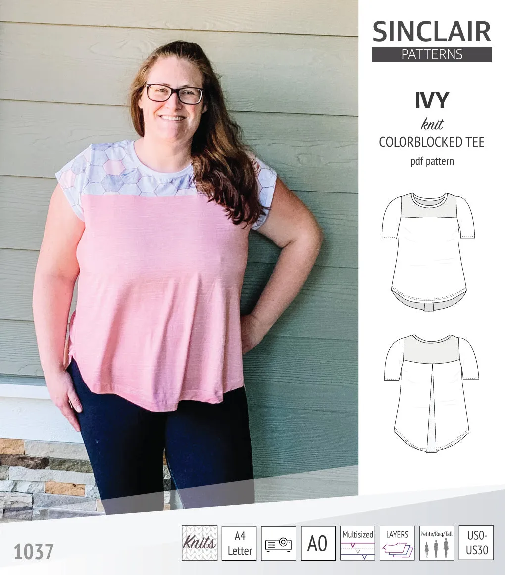 Ivy knit colorblocked tee  (PDF)