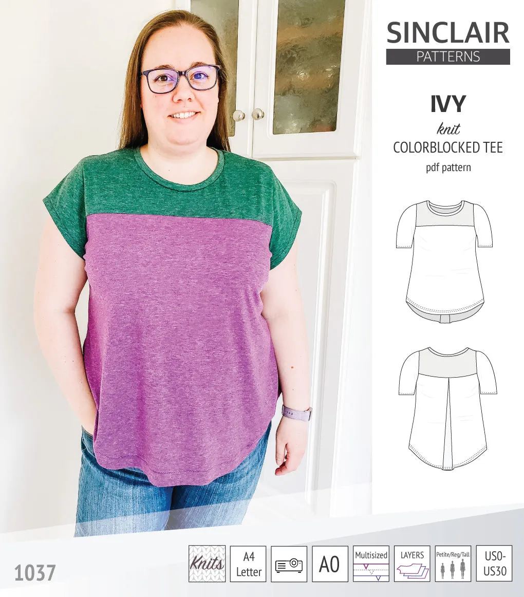 Ivy knit colorblocked tee  (PDF)