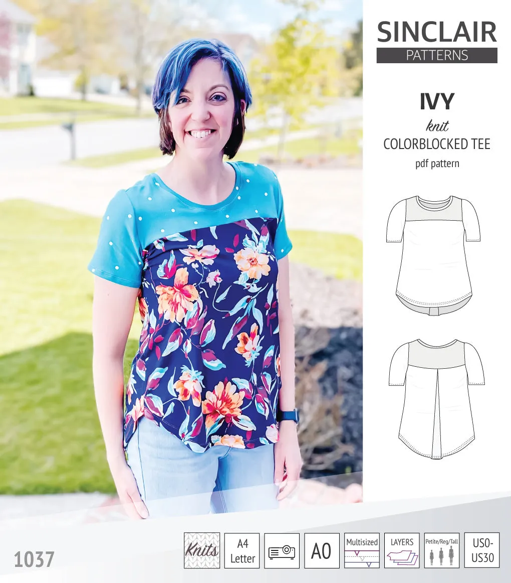Ivy knit colorblocked tee  (PDF)