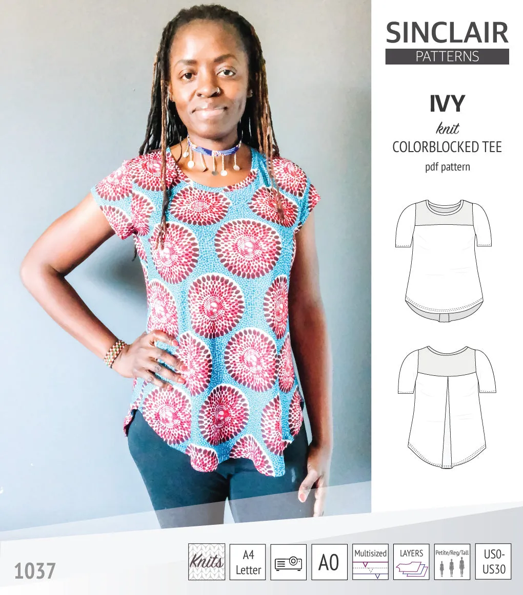 Ivy knit colorblocked tee  (PDF)