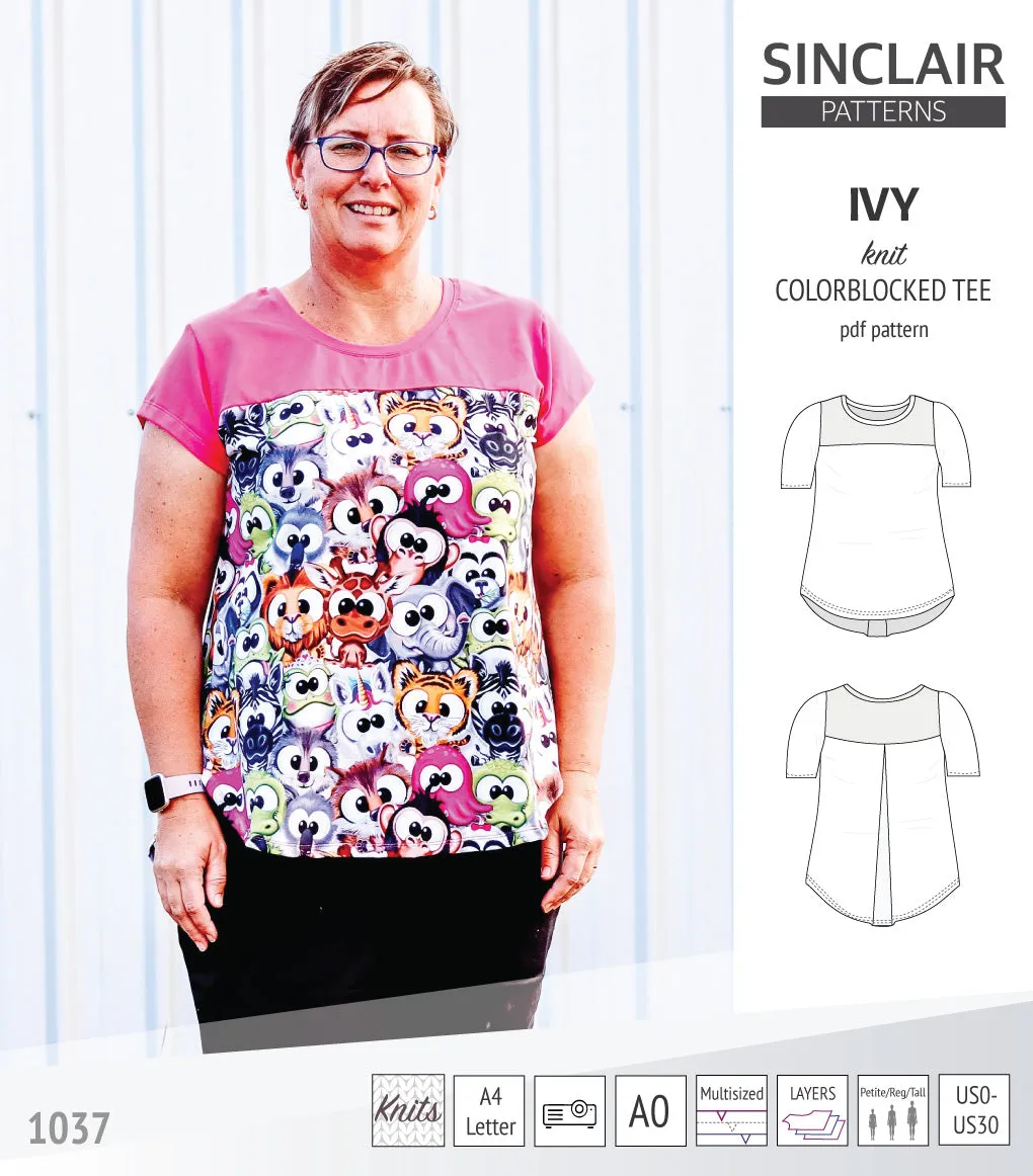 Ivy knit colorblocked tee  (PDF)