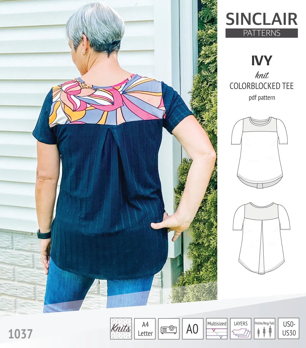 Ivy knit colorblocked tee  (PDF)