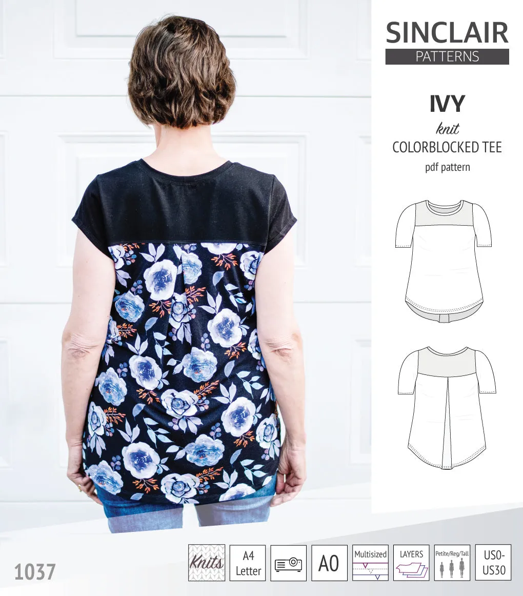 Ivy knit colorblocked tee  (PDF)
