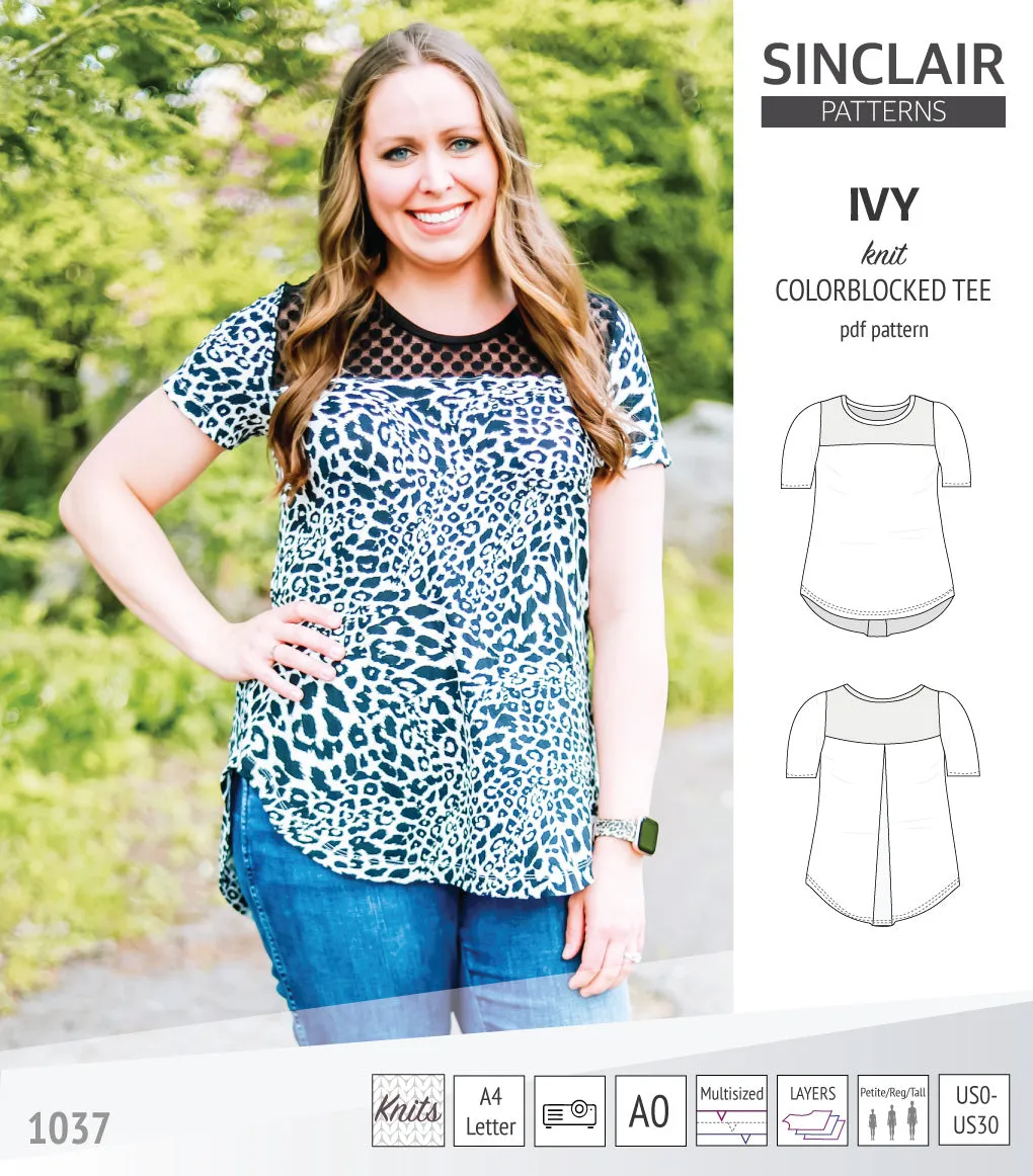 Ivy knit colorblocked tee  (PDF)
