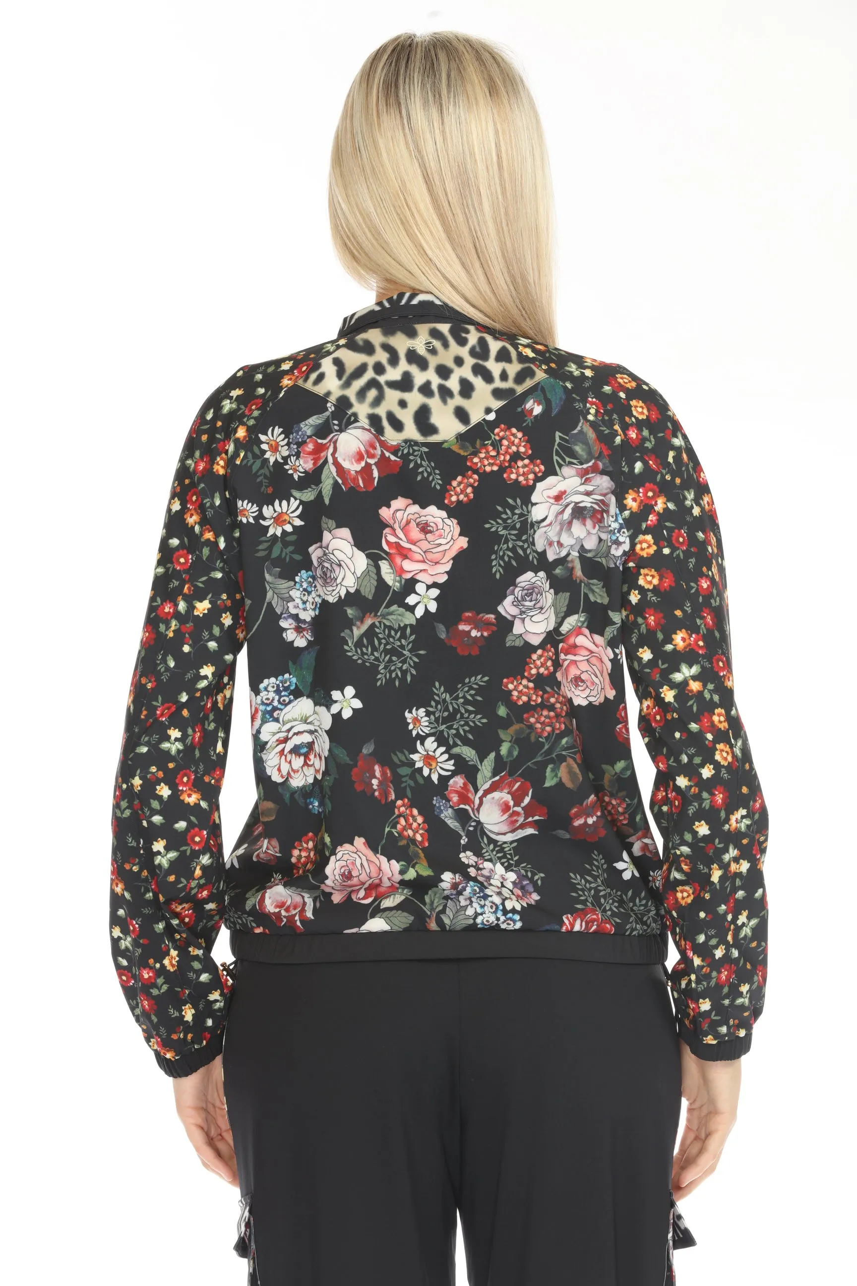 Johnny Was Bee Active Black Mock Neck Pullover Jacket A7624-O VIP