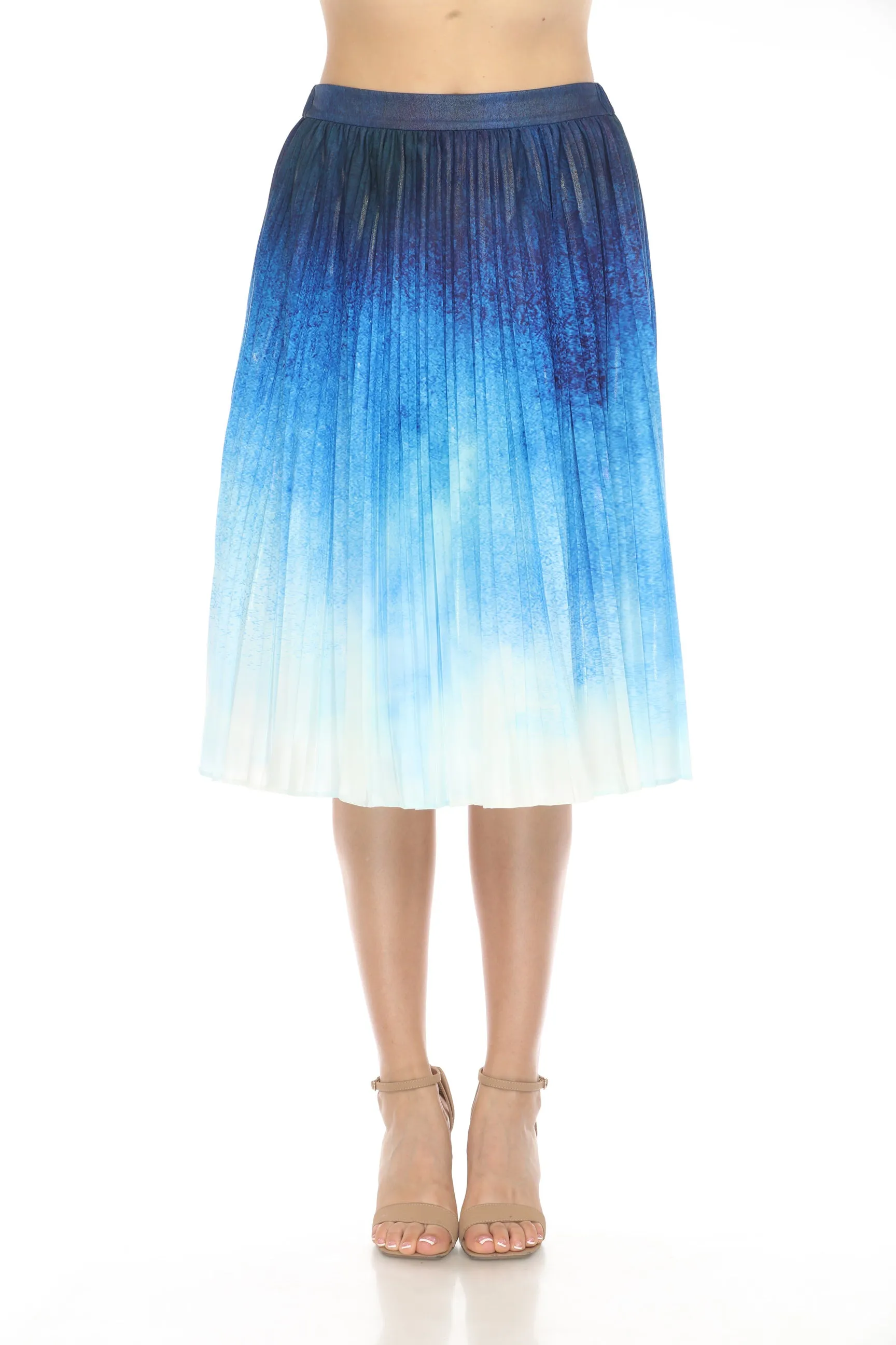 Johnny Was Jade Ombre Sora Pleated Midi Skirt L73524-E