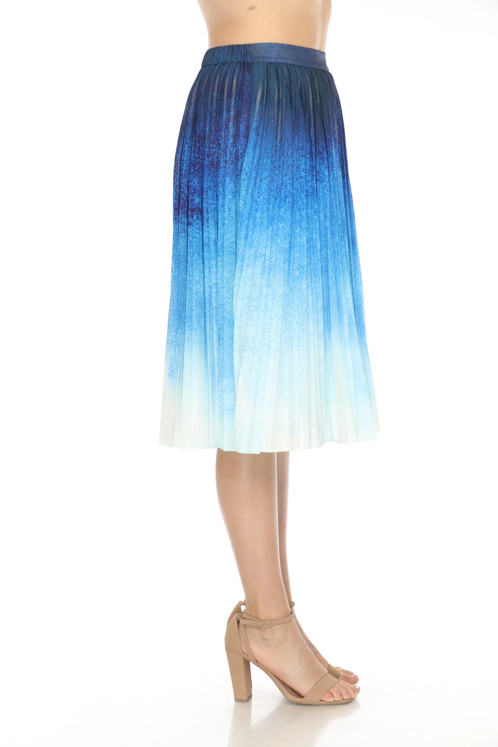 Johnny Was Jade Ombre Sora Pleated Midi Skirt L73524-E