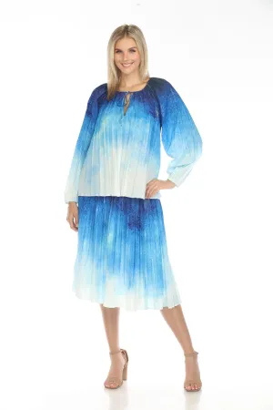 Johnny Was Jade Ombre Sora Pleated Midi Skirt L73524-E