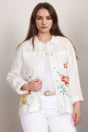 Johnny Was JWLA Relaxed Linen Jacket J41124-5X Plus Size