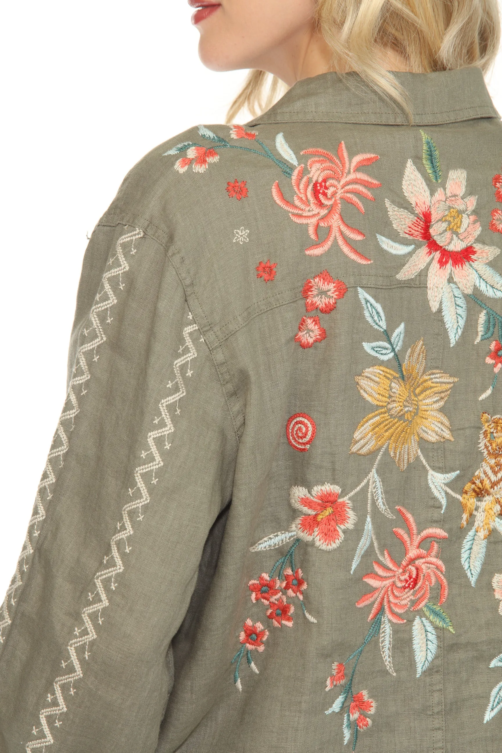 Johnny Was JWLA Relaxed Linen Jacket J41124-5X Plus Size