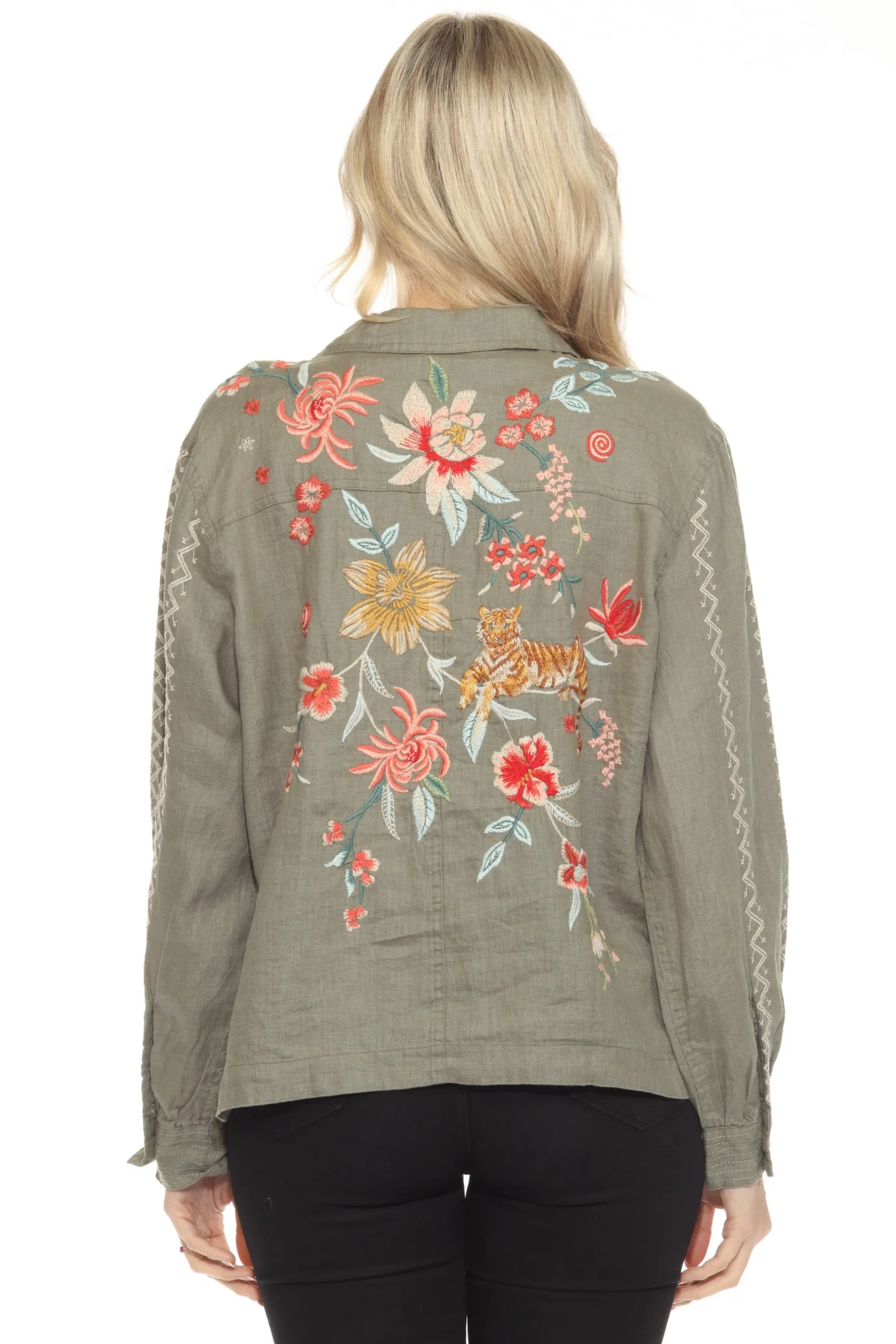 Johnny Was JWLA Relaxed Linen Jacket J41124-5X Plus Size