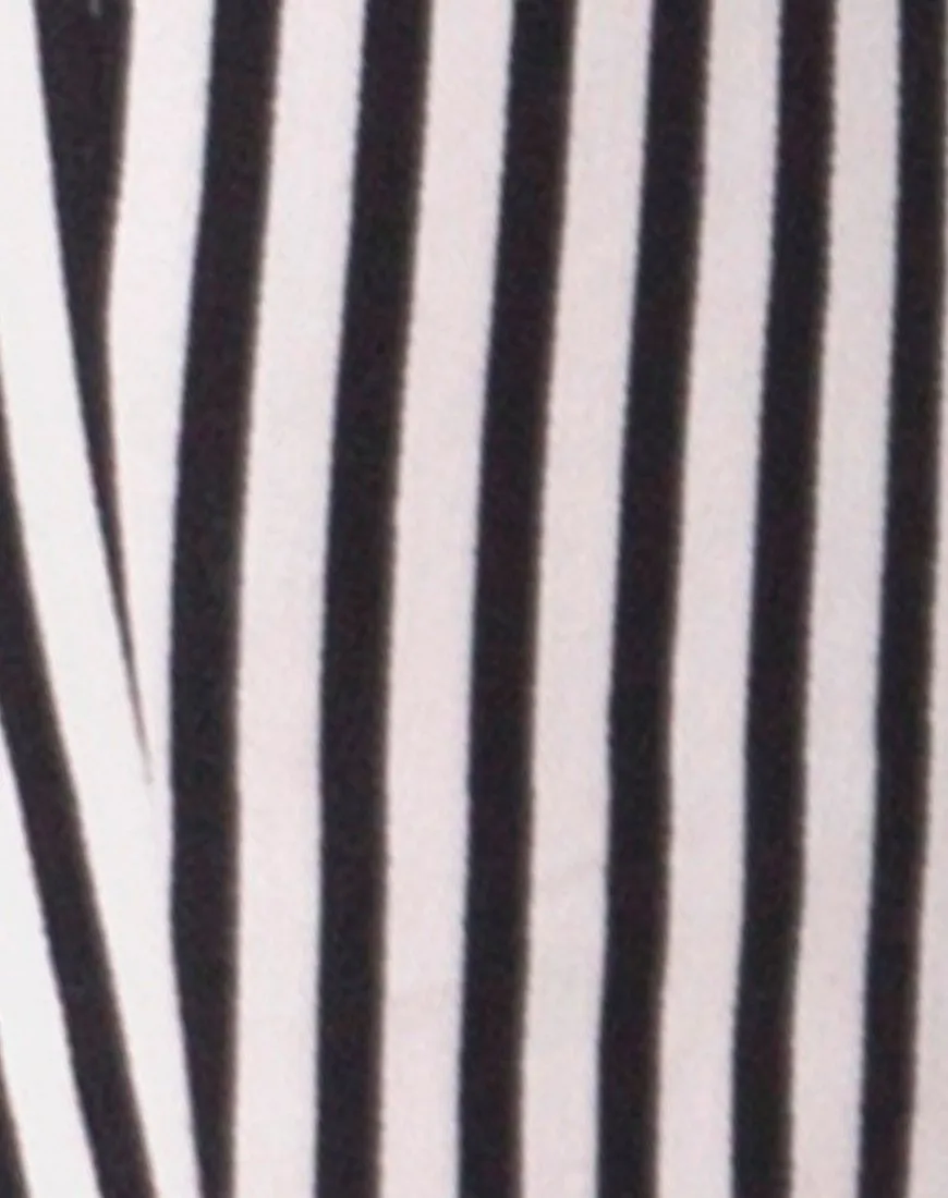 Jolim Trouser in Mini Pinstripe Black and Nude