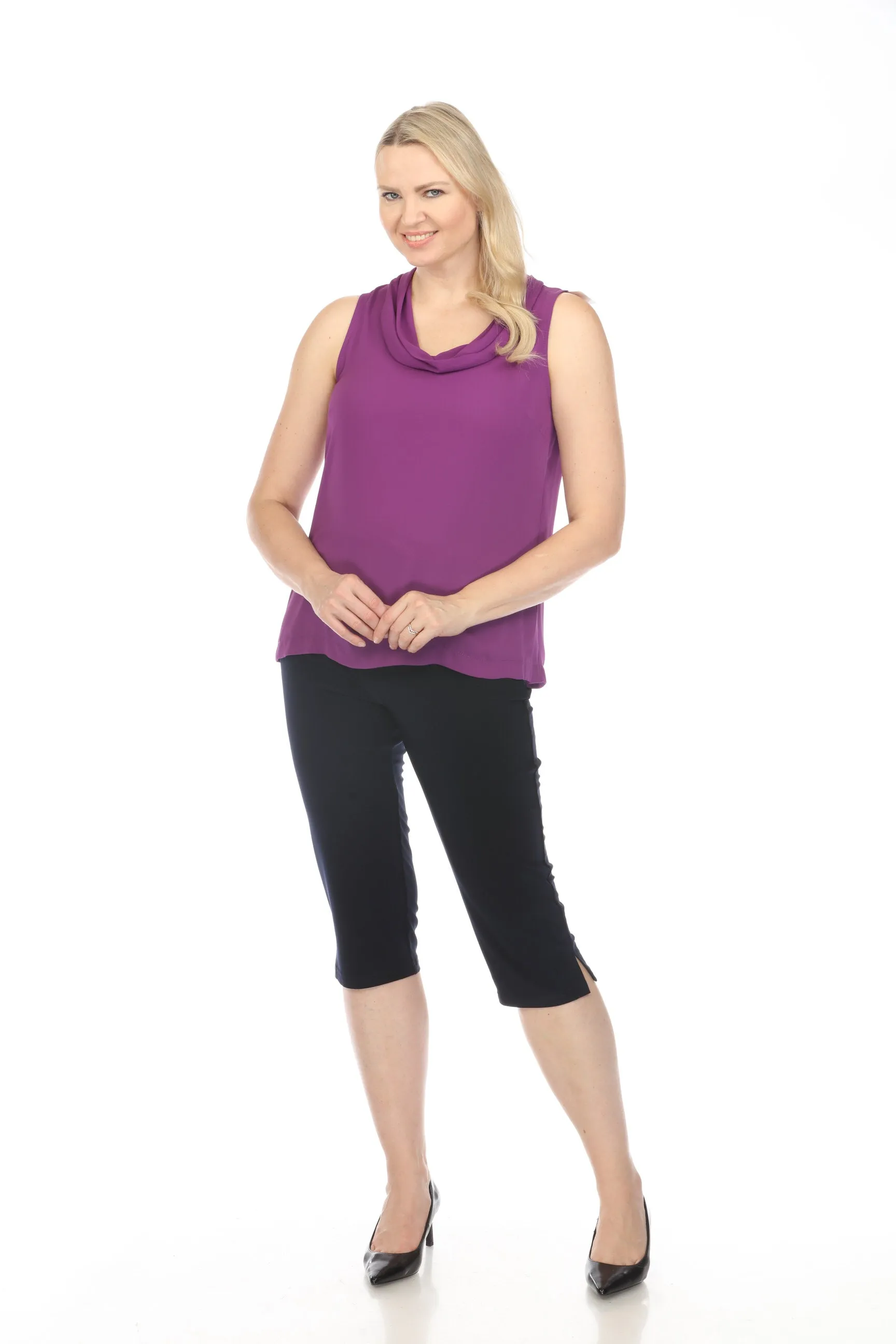 Joseph Ribkoff Cowl Neck Sleeveless Lightweight Tank Top 242083