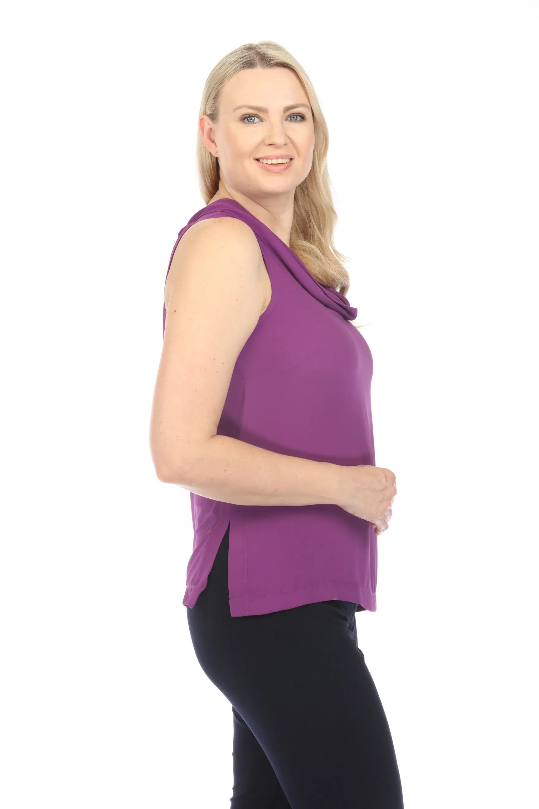Joseph Ribkoff Cowl Neck Sleeveless Lightweight Tank Top 242083