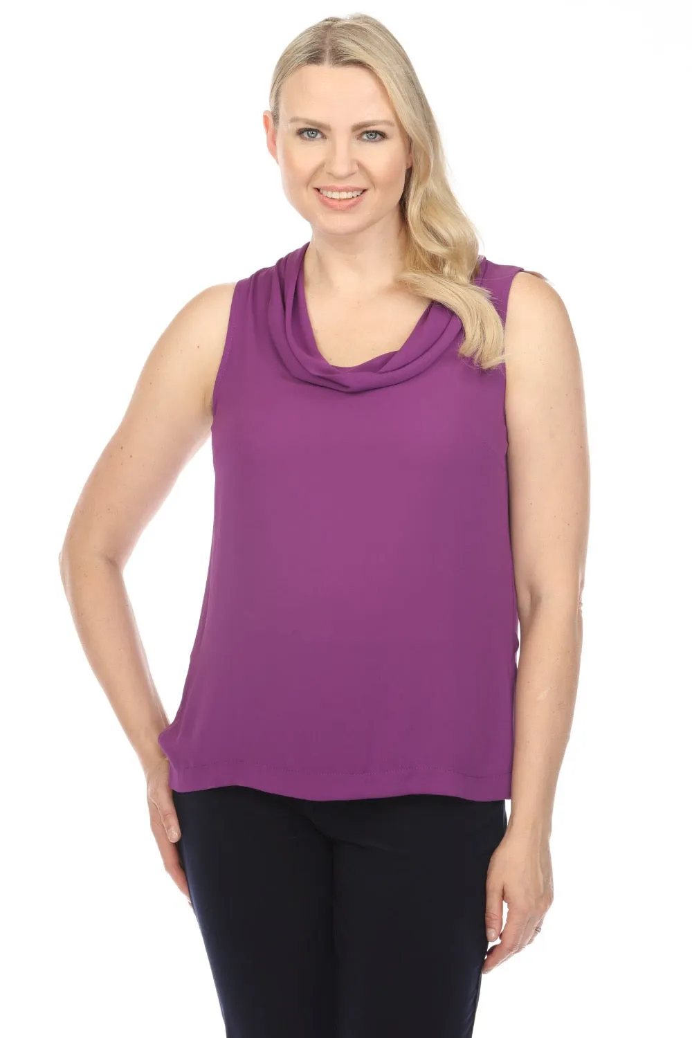 Joseph Ribkoff Cowl Neck Sleeveless Lightweight Tank Top 242083