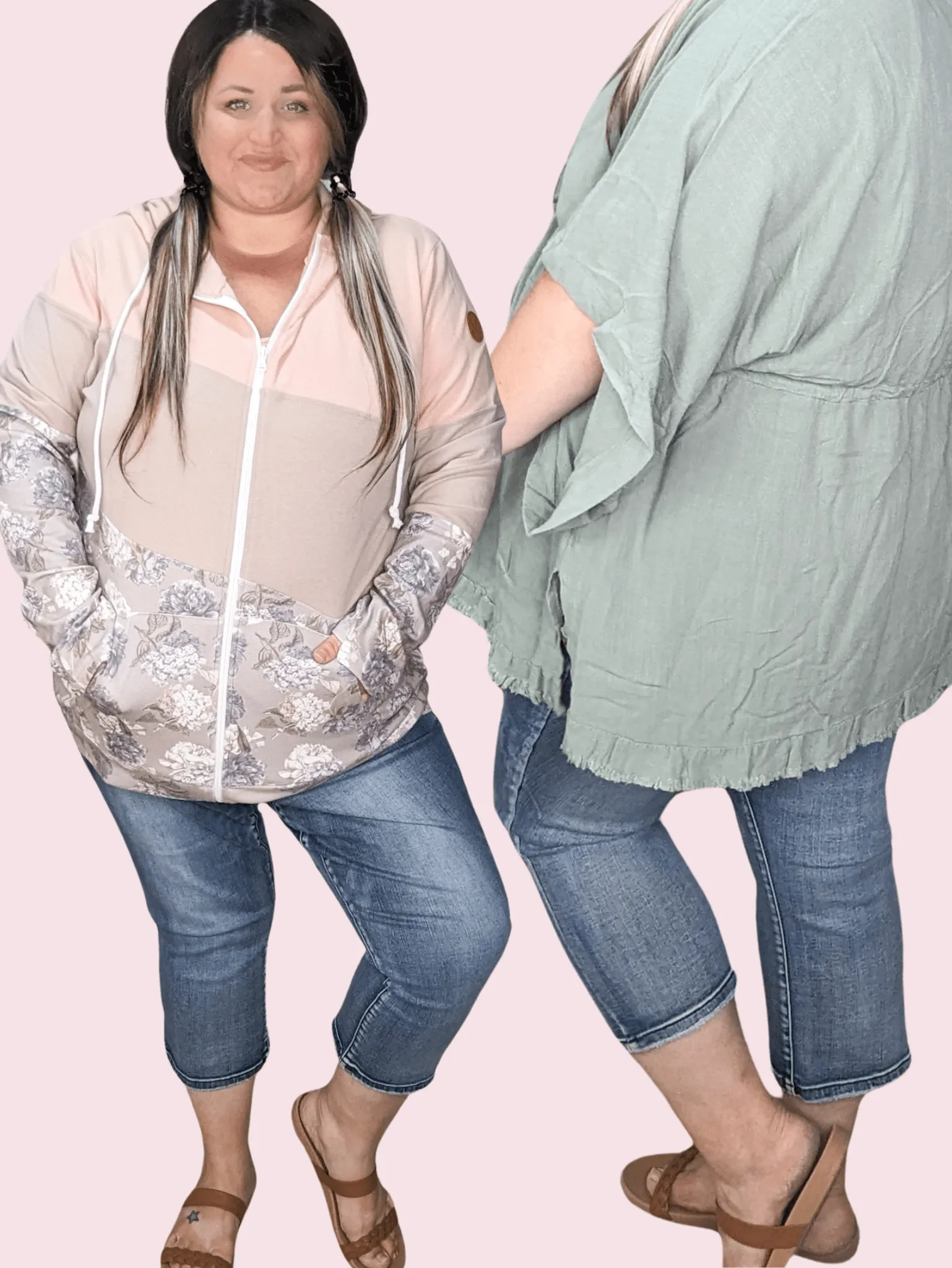Judy Blue Contrast Wash Capri