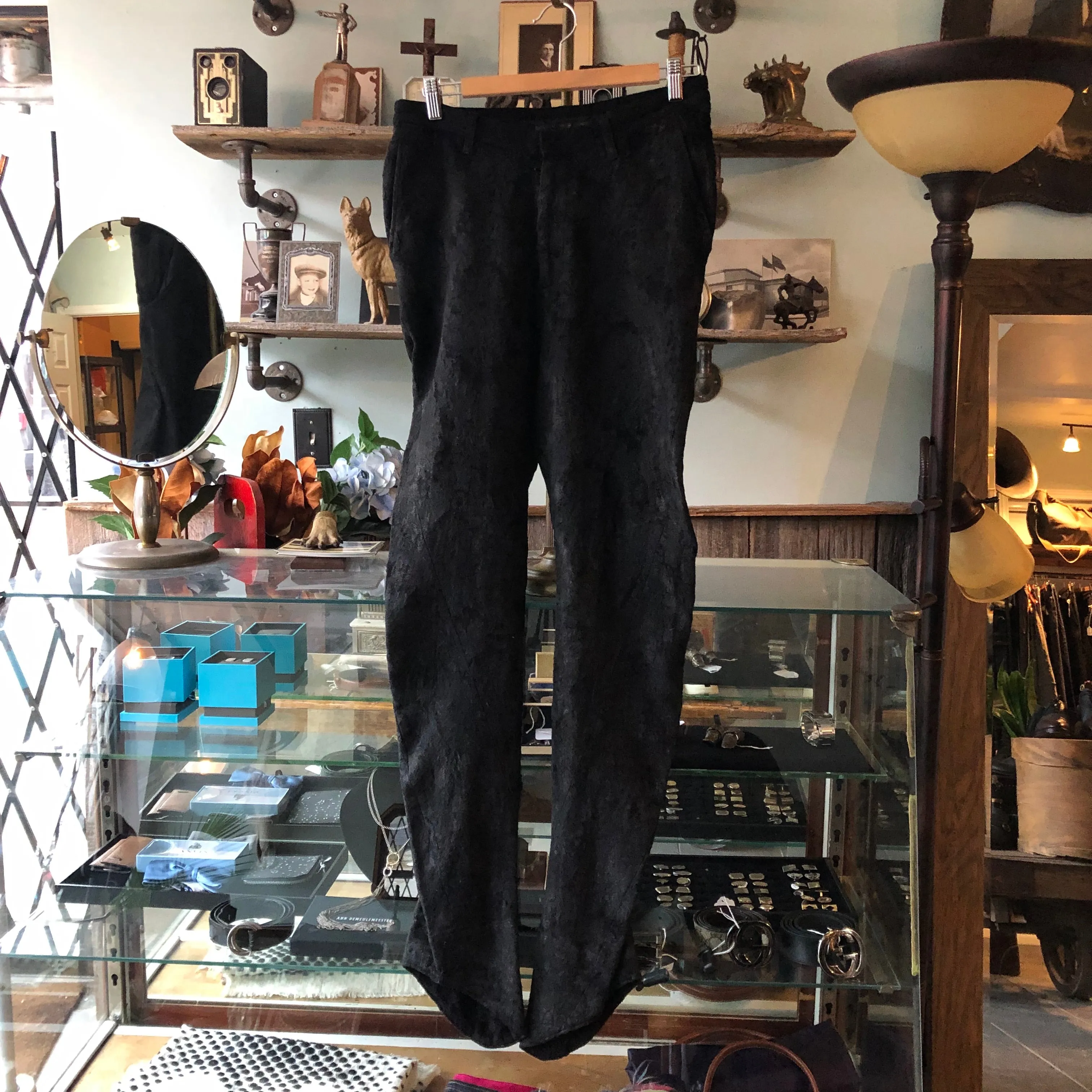 Julius Fall 2013 Black Suede Distressed Trousers - XS