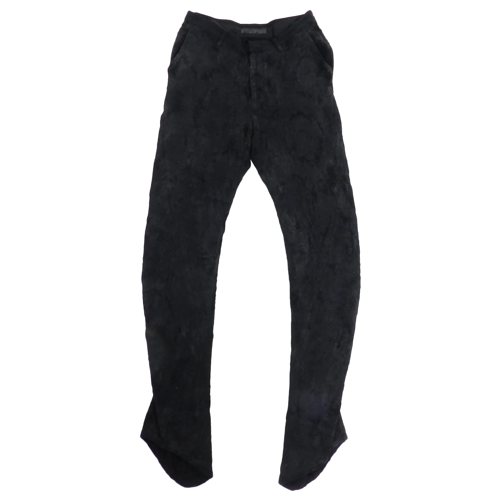 Julius Fall 2013 Black Suede Distressed Trousers - XS