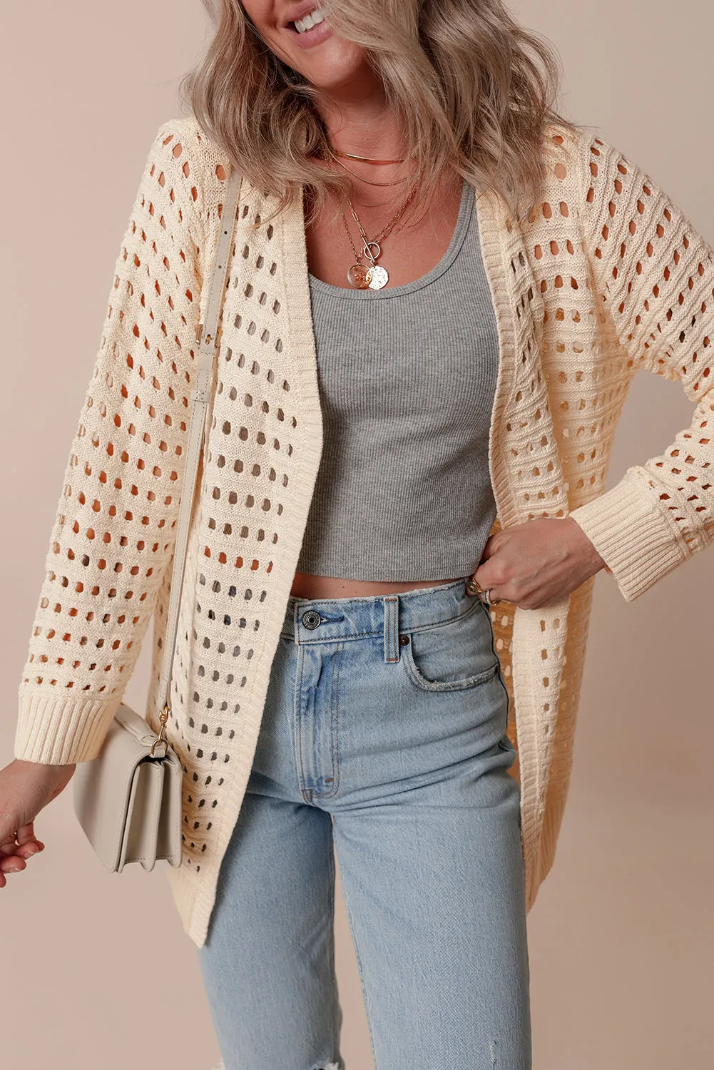KaleaBoutique Solid Color Open Knit Duster Cardigan
