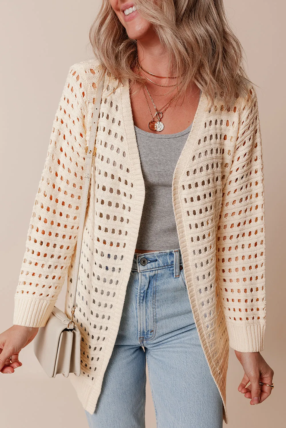 KaleaBoutique Solid Color Open Knit Duster Cardigan