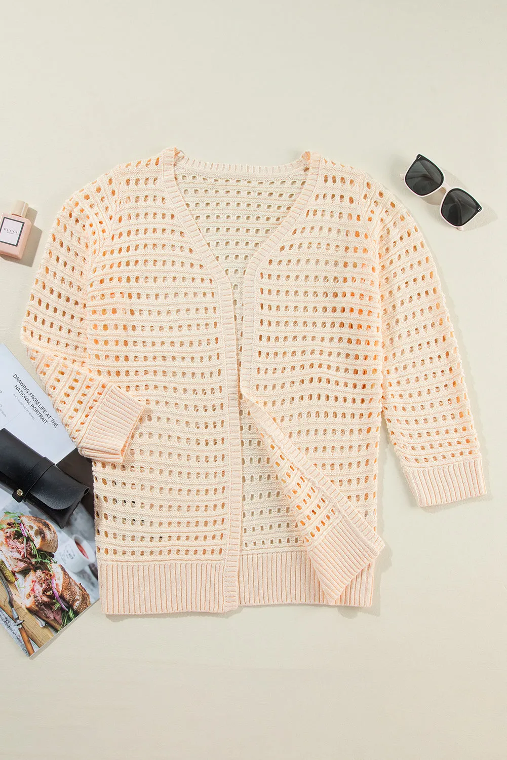 KaleaBoutique Solid Color Open Knit Duster Cardigan