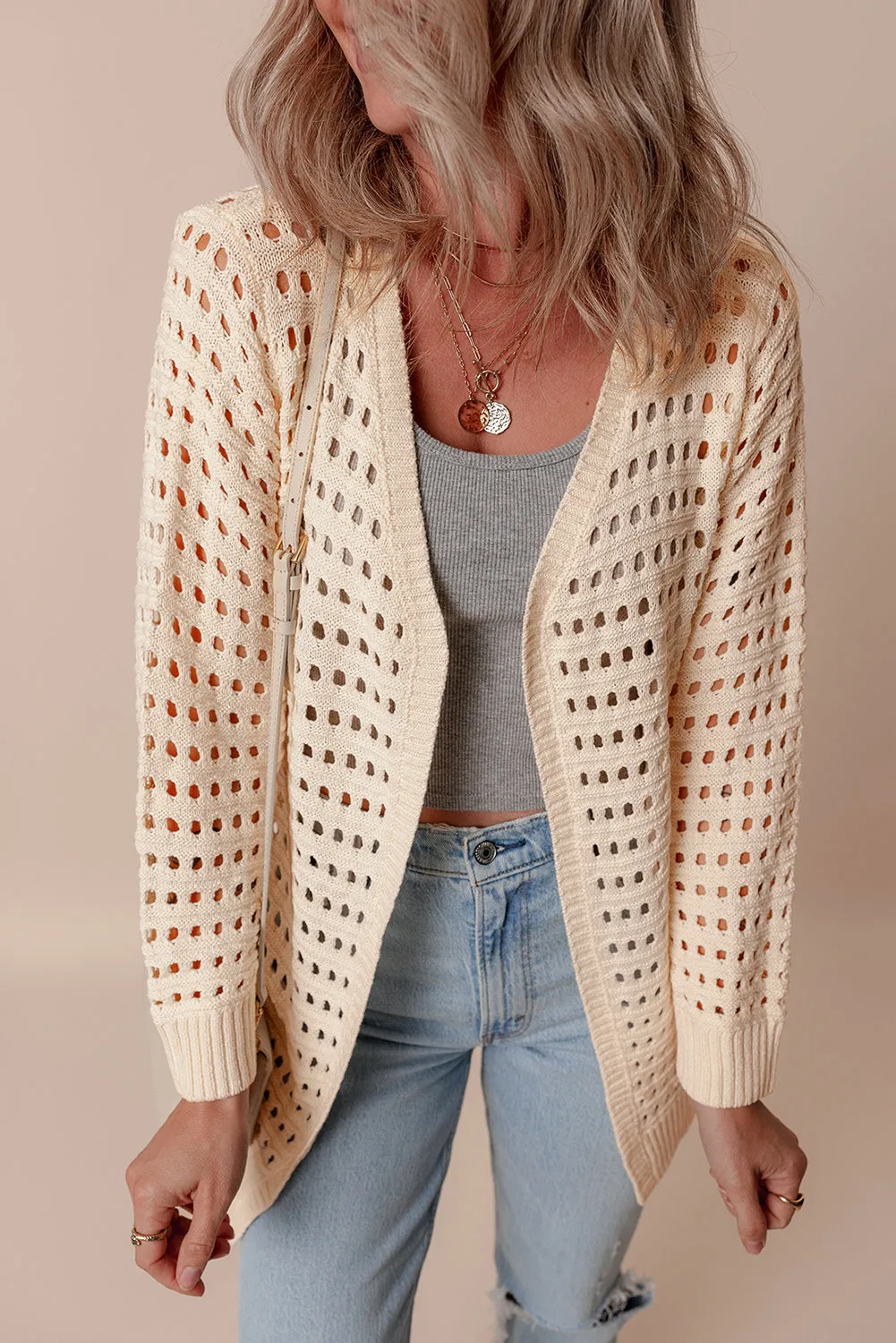 KaleaBoutique Solid Color Open Knit Duster Cardigan