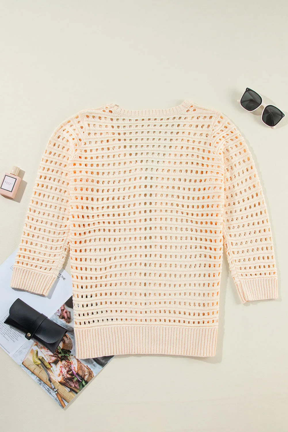 KaleaBoutique Solid Color Open Knit Duster Cardigan