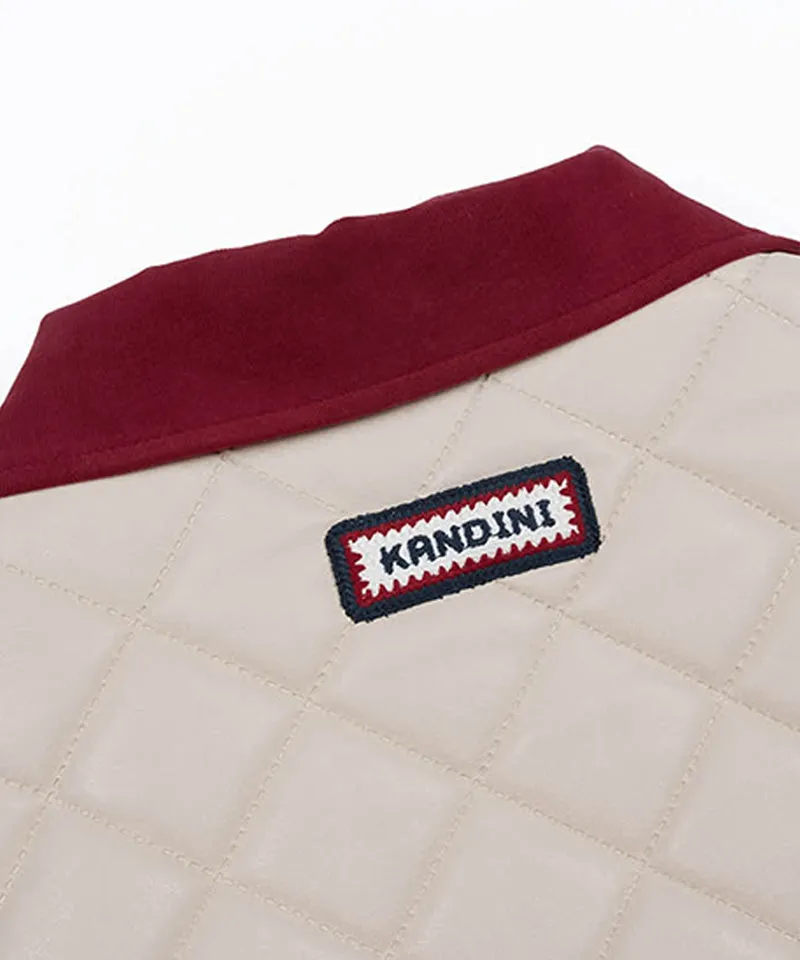 KANDINI Eco Leather Quilting Padded Jacket - Cream
