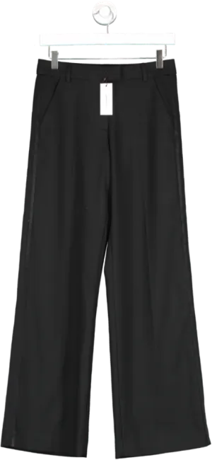 Karen Millen Black The Founder Premium Twill Straight Leg Tailored Trousers UK 6