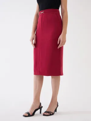 Katharine Embellished Pencil Skirt-Viva Magenta