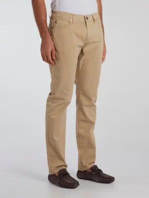 Khaki Straight Cut Trousers