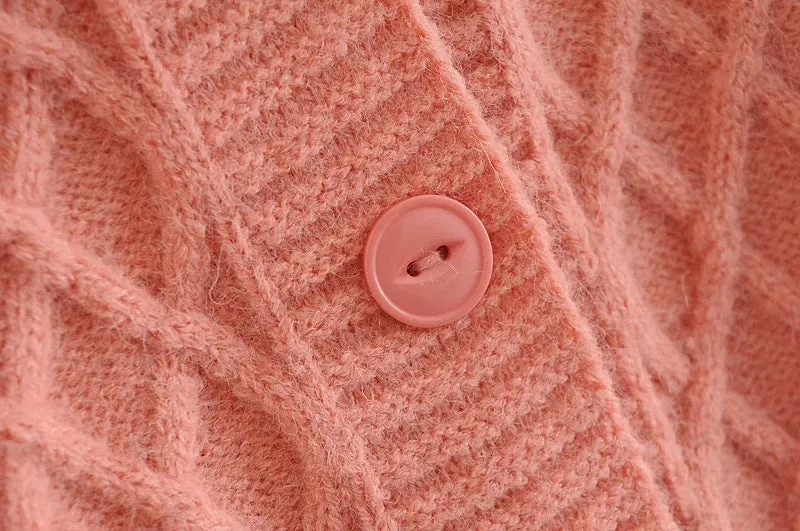 Knit Single-breasted Cardigans Cami Tops Two-piece