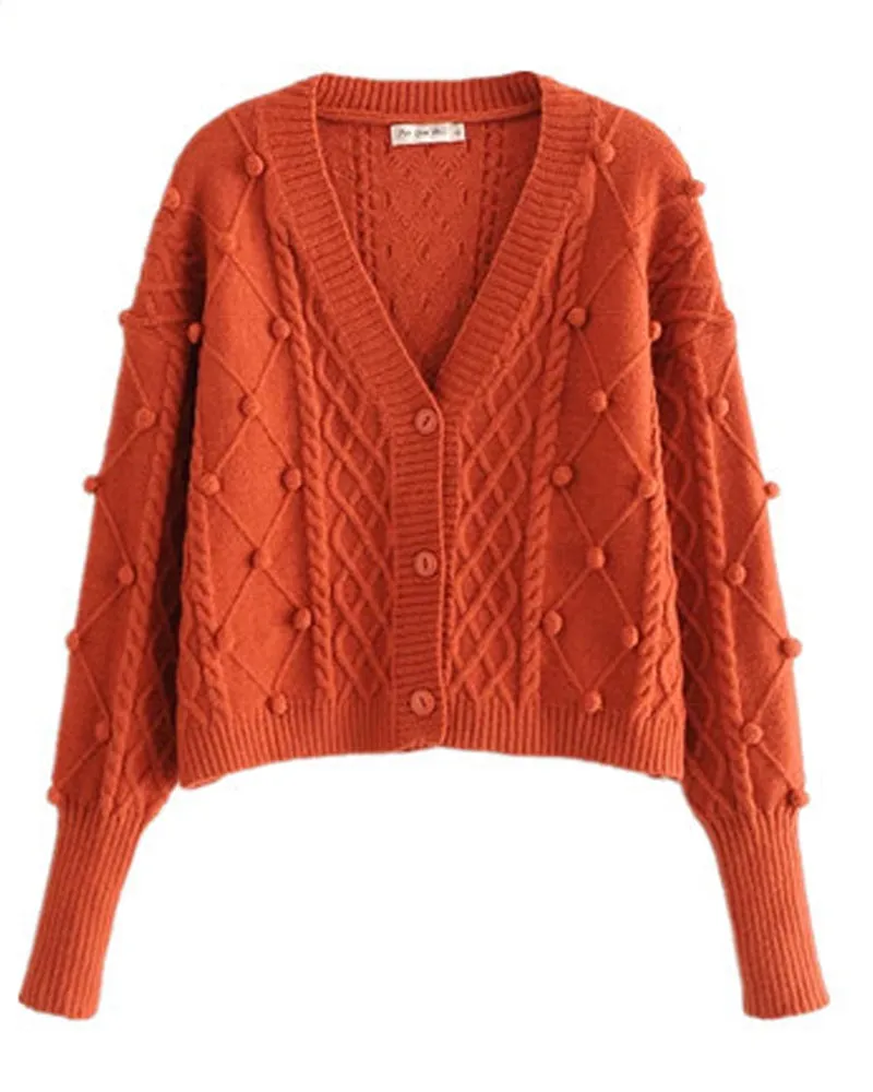Knit Single-breasted Cardigans Cami Tops Two-piece