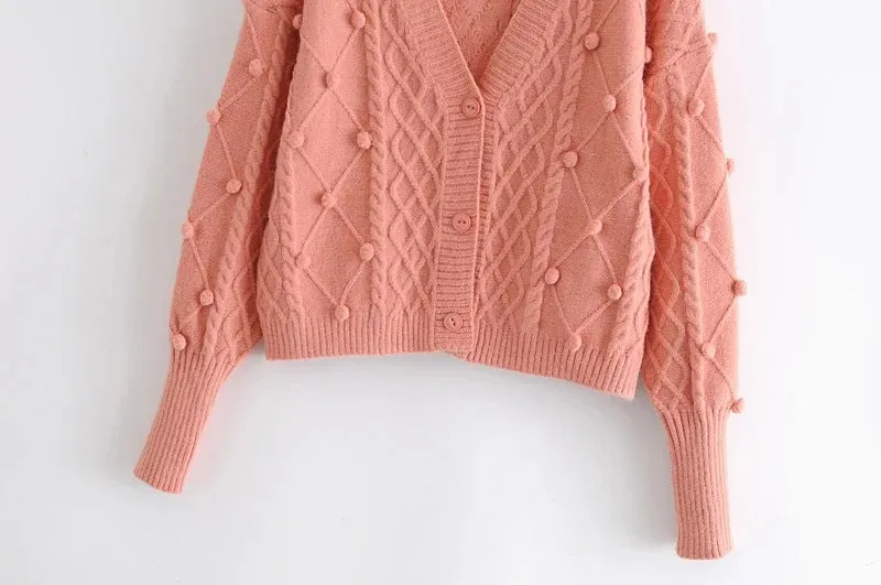 Knit Single-breasted Cardigans Cami Tops Two-piece